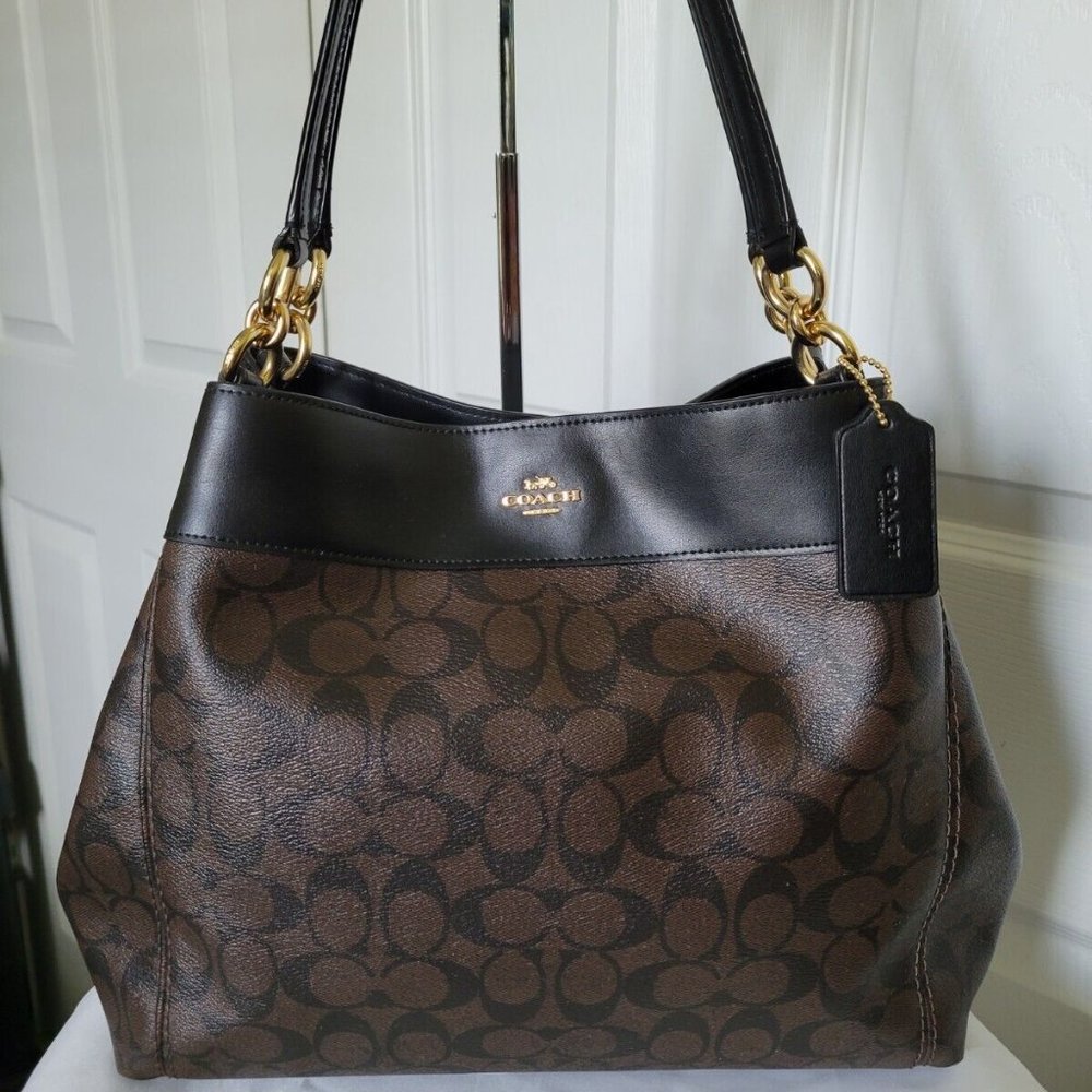 Coach F27972 Lexy Shoulder Bag In Brown & Black